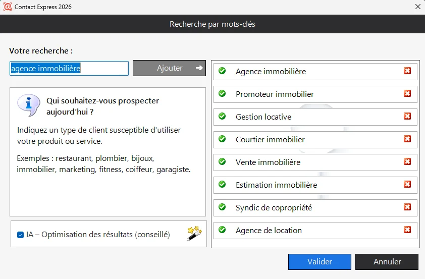 Ciblage des entreprises par secteur d’activité