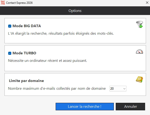 Choisissez les données à collecter