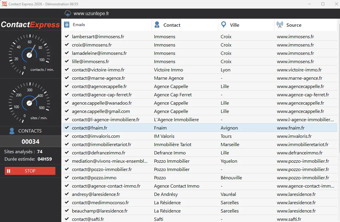 La recherche, dans le logiciel